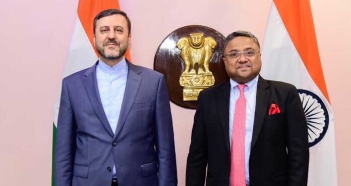 Iran Deputy Foreign Minister Kazem Gharibabadi meeting Indian officials in New Delhi