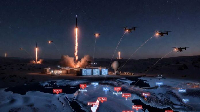 Iranian military missile and drone systems amid rising US-Iran tensions in the Persian Gulf