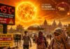 Nautapa 2026 Begins May 25: India Braces for 9 Days of Extreme Heat and Intense Heatwave Conditions Blazing summer sun over India during Nautapa 2026 with people protecting themselves from extreme heat