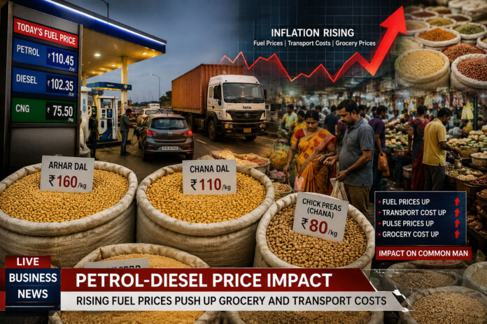 Petrol Diesel Price Impact increasing pulse prices and transport costs across India