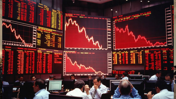 Sensex and Nifty Close Lower After Volatile Trading Session Sensex Closing Bell showing Indian stock market decline amid HDFC Bank losses
