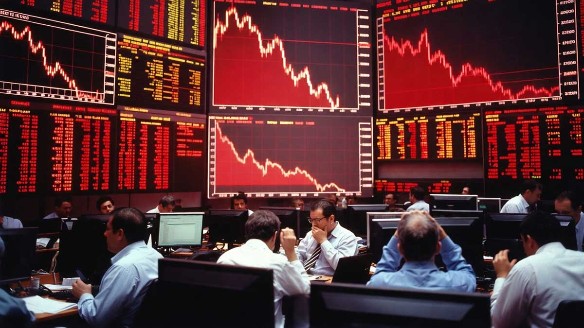 Indian Stock Market Crashes: Sensex Plunges 1,456 Points, Nifty Slips Below 23,400 Amid Global Tensions Indian stock market crash with Sensex and Nifty falling sharply amid rupee weakness and global tensions
