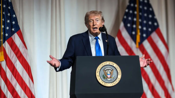 Donald Trump speaking about a potential new Iran nuclear deal