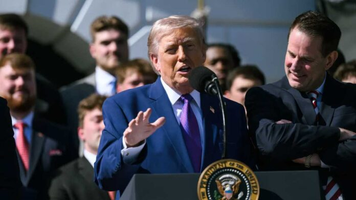 US President Donald Trump speaking about Iran tensions and Middle East diplomacy