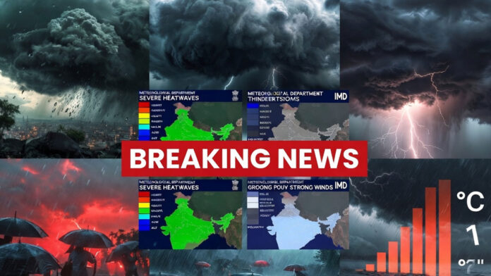 IMD Issues Rain, Thunderstorm and Heatwave Warning Across India Weather Update showing IMD heatwave and thunderstorm alert across India