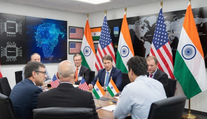 India and the United States strengthen technology cooperation in semiconductors, artificial intelligence, quantum technology, and trusted supply chains during a high-level meeting in Washington.