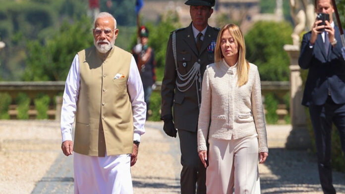 PM-Modi-with-Giorgia-Meloni PM Modi with Giorgia Meloni