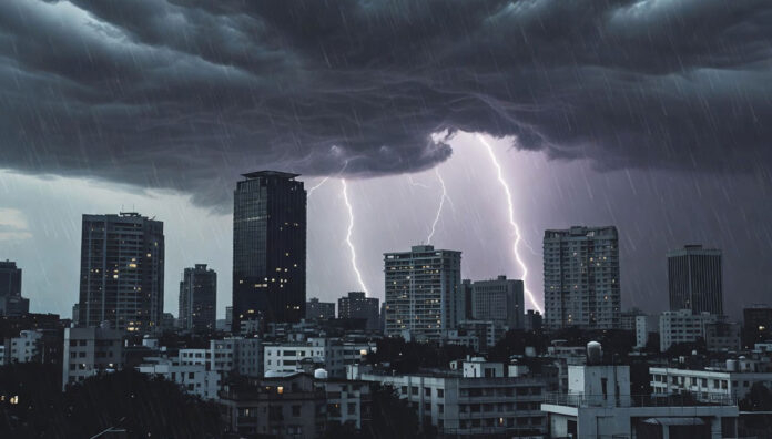 delhi-ncr-weather-alert-rai Dark clouds gather over Delhi-NCR as IMD issues a yellow weather alert for thunderstorms and strong winds