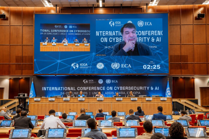 Dr. D.P. Sharma speaks at a United Nations international conference, urging coordinated AI regulatory reforms to support innovation and cybersecurity.