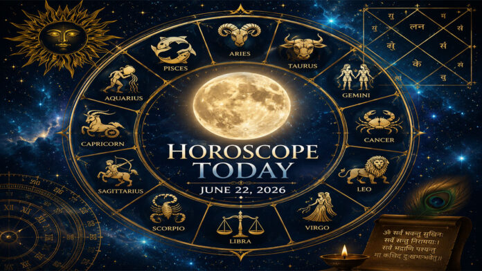 Pandit Ajay Kaushik’s moon sign horoscope for June 22, 2026 covers career, money, love, health, remedies and donation tips for all 12 zodiac signs.