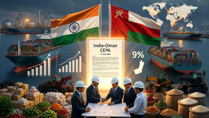 India and Oman begin implementing the Comprehensive Economic Partnership Agreement, expanding trade and investment opportunities.