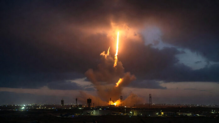 Missile launch operation conducted by Iranian forces amid escalating tensions between Iran and the United States in the Middle East.