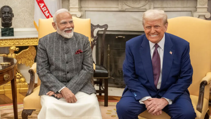 Prime Minister Narendra Modi and US President Donald Trump during a bilateral meeting.