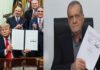 US-Iran Peace Deal Draft Revealed: 14-Point Framework Proposes Ceasefire, Sanctions Relief, and Nuclear Oversight US President Donald Trump and Iranian President Masoud Pezeshkian signing a historic peace agreement aimed at reducing tensions in the Middle East.