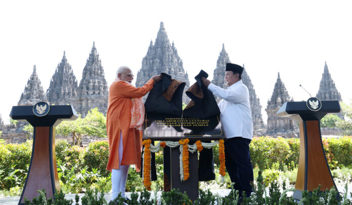 Prime Minister Narendra Modi and Indonesian President Prabowo Subianto inaugurate the ASI-led Prambanan Temple Restoration project at the UNESCO World Heritage complex in Yogyakarta.